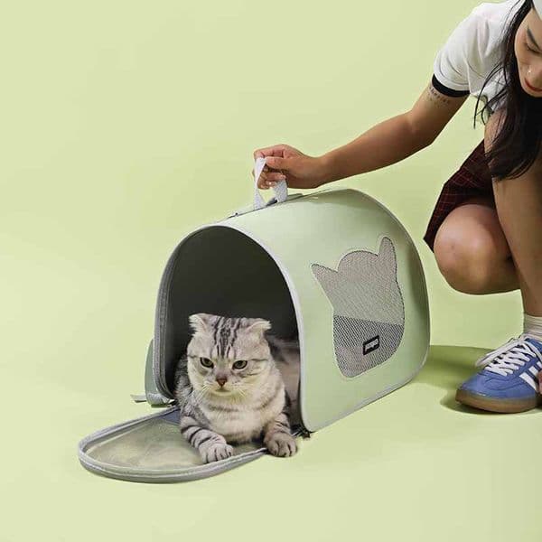 Beni Portable Cat Backpack - Comfortable & Breathable Pet Bag With Side Opening B2