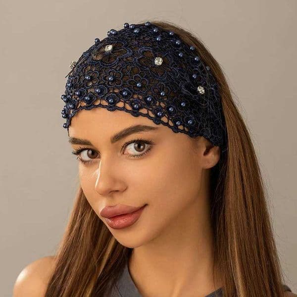 4 Color Ladies Khaki-Colored Faux Pearl Hollow Flowers Decor Bohen Style Band Suitable for Casual Cute Vintage Hairbands X250812