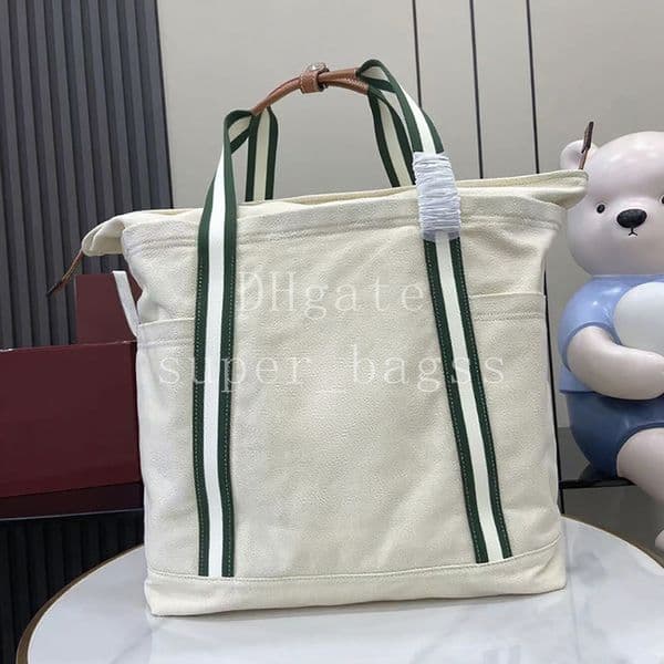 Luxury designer bag Mirror quality handbag 45CM Tote bag canvas genuine leather shoulder bag with box 25G816863A