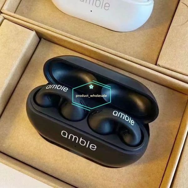 TWS Ambie Wireless Headphone Ear Hook EarBuds Bluetooth Earphone Noise Reduction Stereo Sound Headset for iPhone 17 16 15 14 13 12 Pro Max and Samsung Android Phones