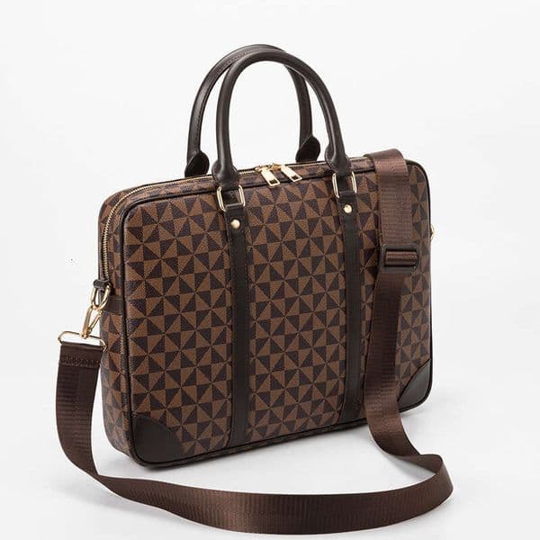 Lacel Urwebin Leather Briefcases for Women Men Large Capacity Professional Laptop Bag - Color-Block Design Business Work and Travel Handbag Z260224