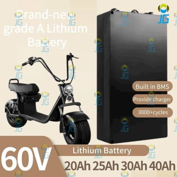Rechargeable 60V 20ah Lithium Battery 25Ah 30Ah 40Ah Li-ion for 500W 800W 1000W 1500W 1800W Citycoco Two Wheeler Vehicle thumbnail 2