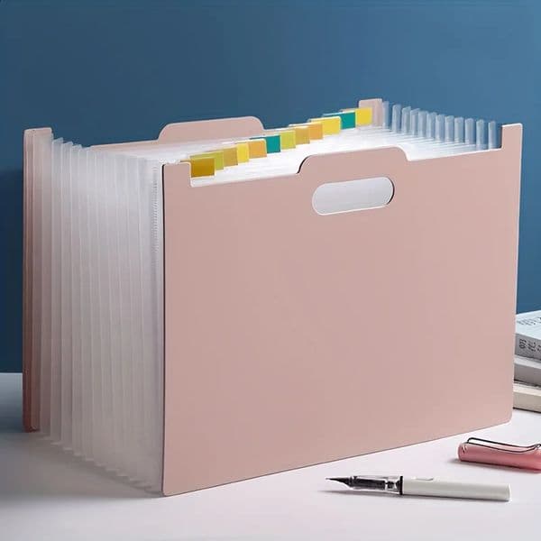 Modern White A4 Letter Size Foldable File Organizer Tabs for Easy Organization Ideal Desktop Document Holder Desktop Storage 250813