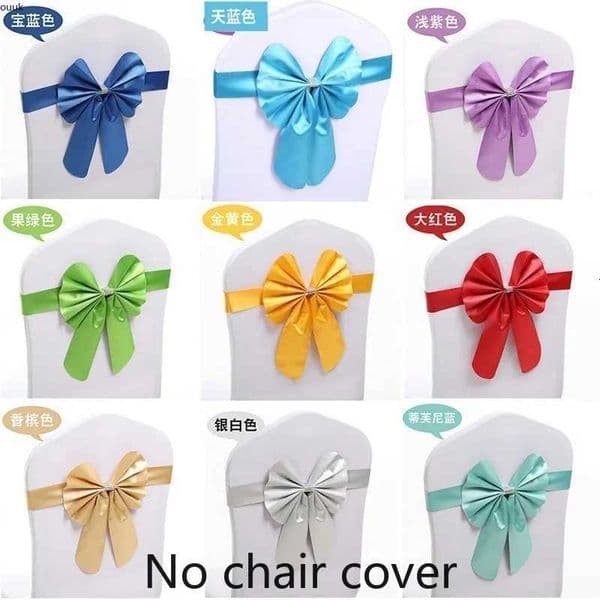10pcs/lot Burgundy PPC Chair Sashes Wedding Decoration With Elastic Chair Ribbon Bows Spandex Royal Blue For Party Hotel X250813