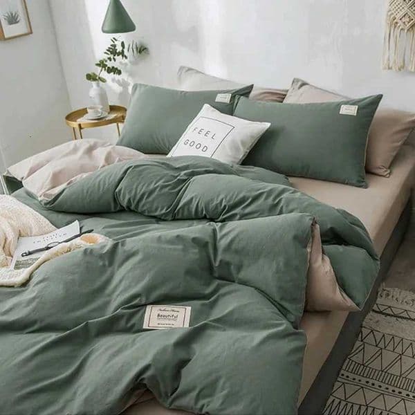 Home Textile Solid Color Duvet Cover Pillow Case Bed Sheet AB Side Quilt Cover Boy Kid Teen Girl Bedding Linens Set King Queen XJ250619