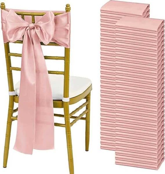 10/50pcs Satin Chair Sash Bows Chair Cover Ribbons for Wedding Banquet Party Baby Shower Event Graduation Ceremony Decoration X250813