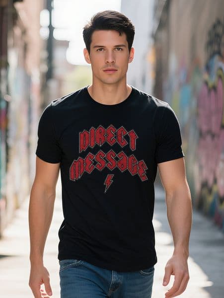 Men S Casual Crew Neck T-Shirt Knit Fabric Slight Stretch Regular Fit Summer Top with Direct Message Print f62df