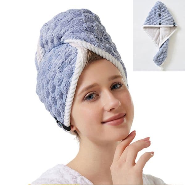 Cloud Coral Velvet Hair Drying Hat Super Absorption Hair Care Towel Cap Wrapped Turban Double Layer Thickened Shower Caps Bathroom Bath Hats Women W0152