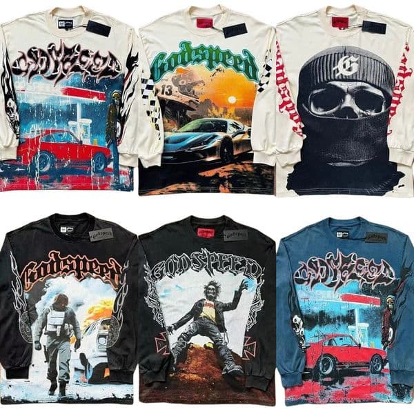 god speeds 2025 new tss designer Hoodie set Men's and Women's T-shirt shorts Sweatshirts top and pants set hoodie High Quality Red Green Graffiti god speed t shirt fc5