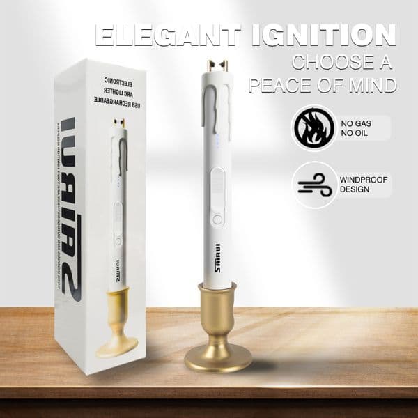 Candle shaped windproof arc igniter, rechargeable USB charging portable lighter that can be reused, used as an outdoor kitchen, barbecue, camping electronic igniter