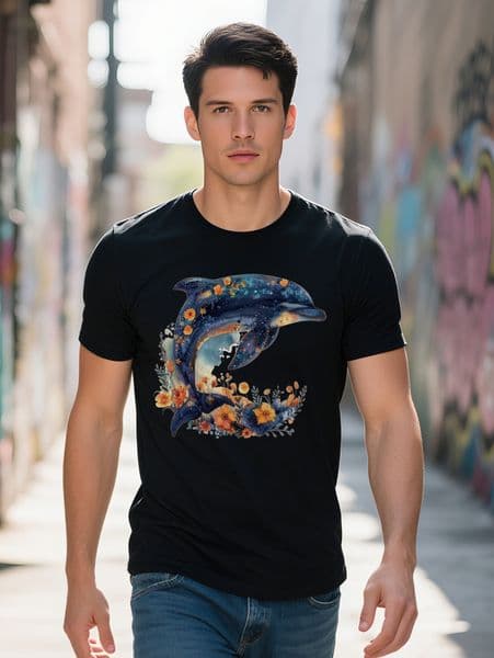 s Crew Neck T Shirt with Vibrant Print Soft Short Sleeve Summer Style Perfect Gift for Men Casual Clothing