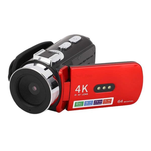 4K Video Camera Camcorder 64MP WiFi Vlog Camera with 3.0 Inch 180 Degree Rotation Screen for Travel Photography 64MP Vlog Camera T250813