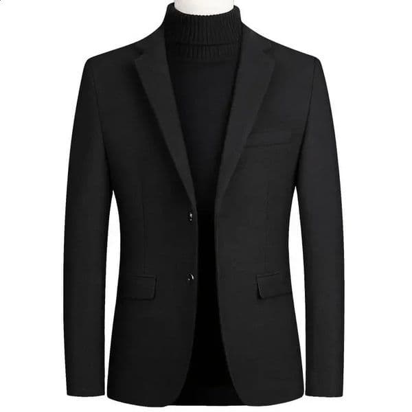 BROWON Business Casual Wool Blazer Men 2025 Autumn and Winter Solid Men Blazer Regular Fit Long Sleeve Blazers for Men 250811