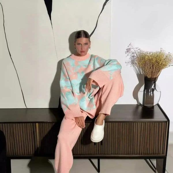 Women's Two Piece Pants Zekye Wife Jeans Set Sport Outfit For Woman Pajama Women Sets Home Suit Womens 2025