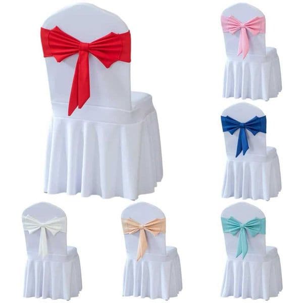 High Quality Chair Sash Spandex Fit All Chairs With Decorative Ready Made Bow Tie Knot Ideal for Wedding and Event Decoration X250813