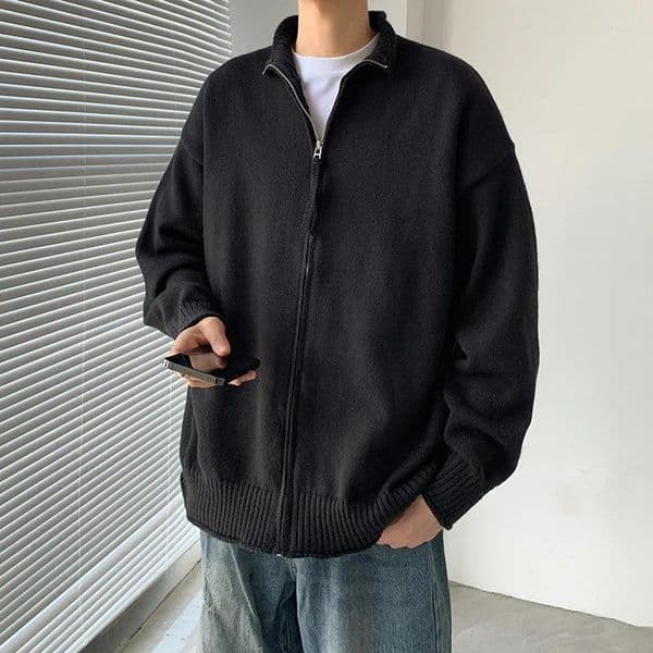 Men's Sweaters 2025 Men Autumn Fashion Solid Color Cardigan Coats Male Zipper Sweater Jackets Mens Korean Thicken Knitted Outerwear A193