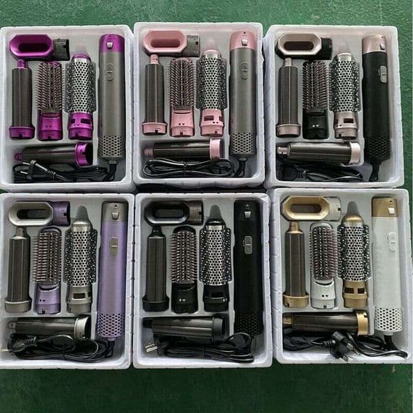 Five In One Hot Air Automatic Stick Curling Straight Dual Purpose Styling Electric Dryer Hair Blowing Comb