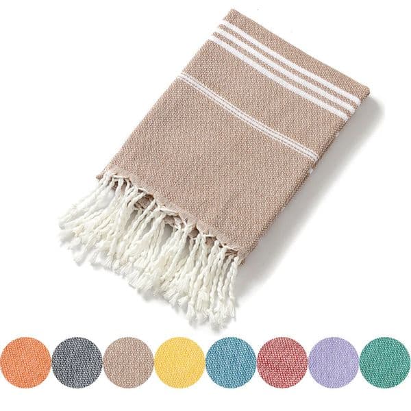 Cotton Striped Turkish Sports Bath Towel with Tassels Travel Gym Camping Sauna Beach Pool Blanket Absorbent Easy Care 250813
