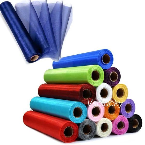 25M x 29CM Sheer Organza Roll Fabric DIY Wedding Party Chair Sash Bows Table Runner Swag Decor Hot Sale X250813