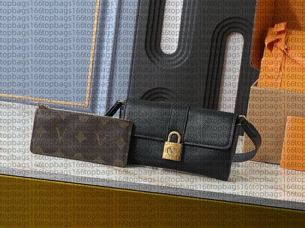 2025 New Wallet on Chain tote bag for women fashion Lock head bag leather shoulder cross body package evening bags wallet purse M12147