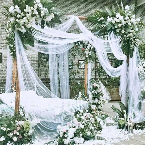 10/5m Wedding Decoration Tulle Roll Crystal Organza Sheer Fabric For Birthday Party Backdrop Wedding Chair Sashes Decor Yarn X250813