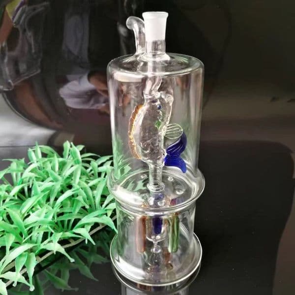 Smoking pipes Ball Glass Oil Burner Pipe Smoking Bowl Classic bongs Upper Fish and Lower Four Claw Partition Filter Silent Glass Water Bottle