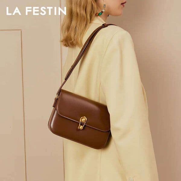 LA FESTIN Women's bag Brand New Fashion Shoulder Crossbody Square Tote Bags Designer Handbag Split Leather