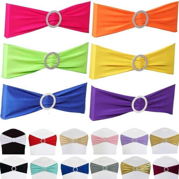 Spandex Chair Sashes Premium Stretch Chair Cover Band with Buckle Universal Elastic Chair Ties for Wedding Party Ceremony Decors X250813