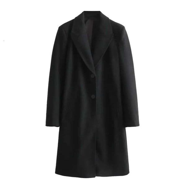 2024 British Style Two Button Mid Length Suit Collar Woolen Coat Available in Plus Size for Autumn and Winter Womens Wear Z250813
