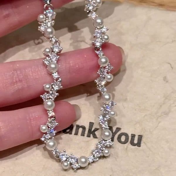 Zircon Irregular Pearl Personality Minimalist Fashion Versatile Bracelet Light High-end Temperament Jewelry for Women