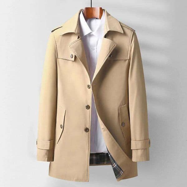 Men's Spring And Autumn 2024 New Fashion Handsome Lapel Long Middle-Aged Business Casual Windbreaker Coat 20250810 250813