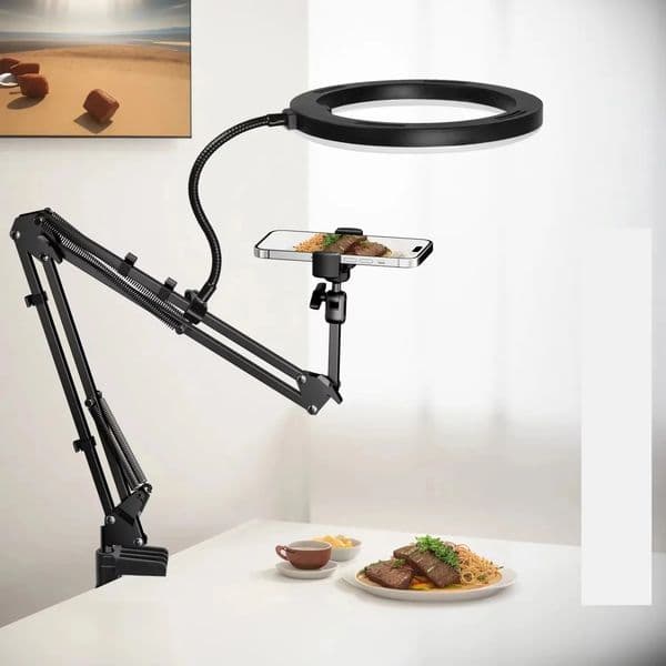 Live Stand Mobile Phone Professional Overhead Lighting Fixed Shooting Camera With Instructi Recording Video Selfie Stick 250812