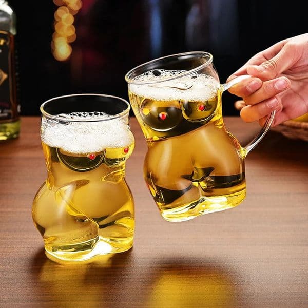 Glass Beer Mug Creative Women Body Shaped Glasses Water Cup Sexy Cocktail Pub Drinking Mugs 250813