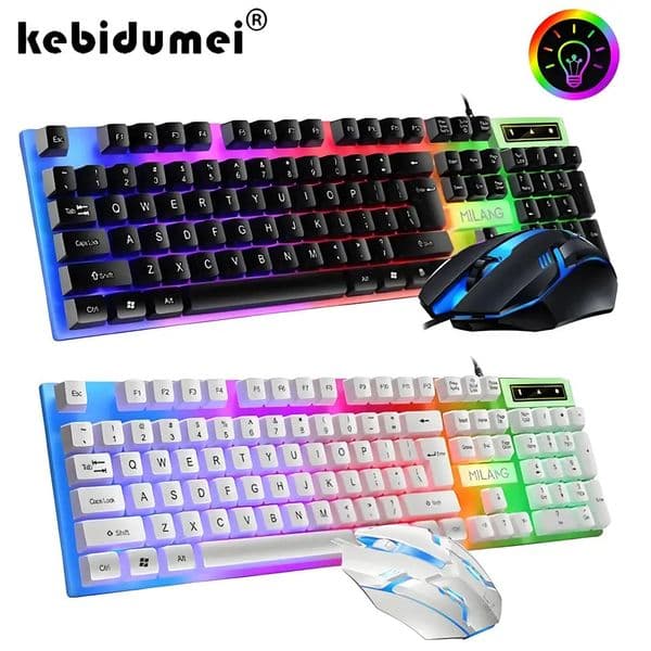 104 key Backlit Mechanical Keyboard Wired Gaming Keyboard waterproof Luminous keyboard And Mouse Set for Gamer PC Laptop Office 250813
