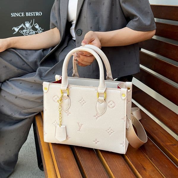 Trendy Denim - Patterned Tote Bag Embossed Handheld shoulder Crossbody bag, Durable Material & Comfortable Handles, Chic Aesthetic, Perfect for Carrying