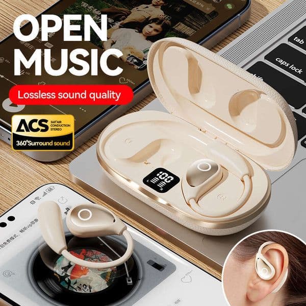 Bluetooth Earphones Touch Screen Ear-hook Wireless Long Battery Life Non-in-ear Running Sports Style