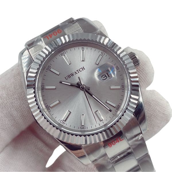 41MM Fluted Bezel Silver Dial Man Wristwatches Super U1 Upgraded Automatic Mechanical Sapphire Watch Simple and Readable Mens Watches