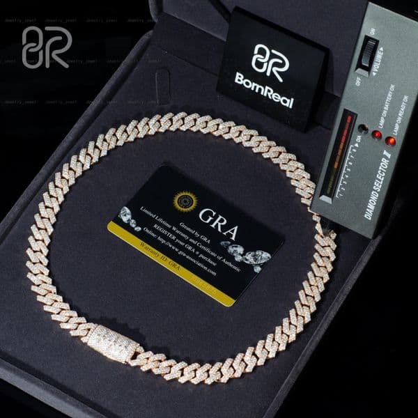Factory Direct Chains Vvs Diamond 8mm Bracelet Necklace Wholesale 10mm Moissanite Cuban Link Chain