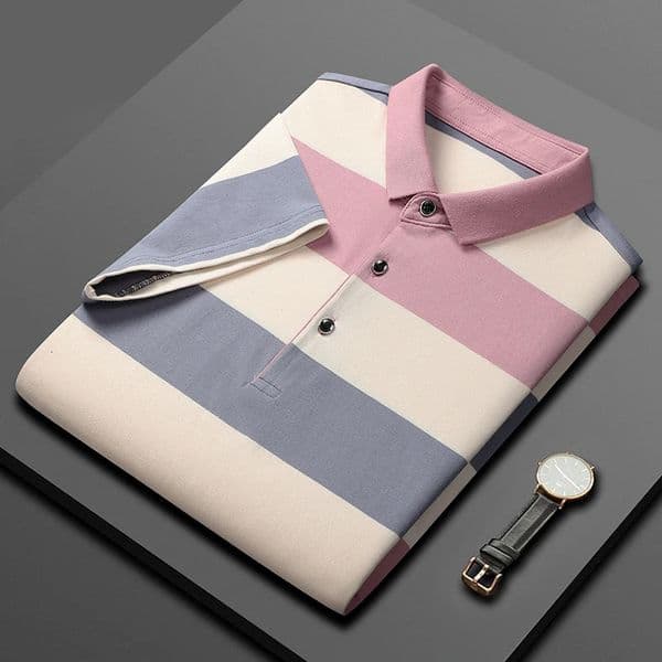 MenS Classic Striped Polo Shirt Cotton Short Sleeve Summer Plus Oversize 4XL 250813BJ