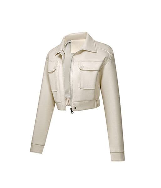 2025 Autumn Winter Women's Pu Leather Jackets Punk Motorcycle Lapel Neck Biker Zip Pockets Woman's Coats Spliced Short Outerwear AXWP25007