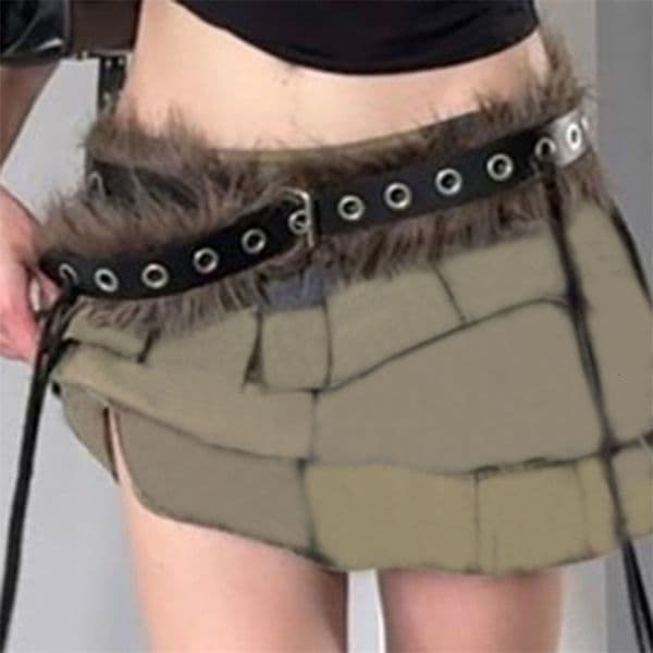 Fashion Faux Fur Punk Belt Trendy Pin Buckle Waistband Casual Versatile Plush Belt 250814