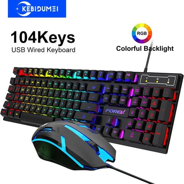 USB Wired Keyboard RGB Color Gaming Keyboard Mechanical Feel keyboard 104 Keys Standard Keyboard for Windows Laptop Computer 250813