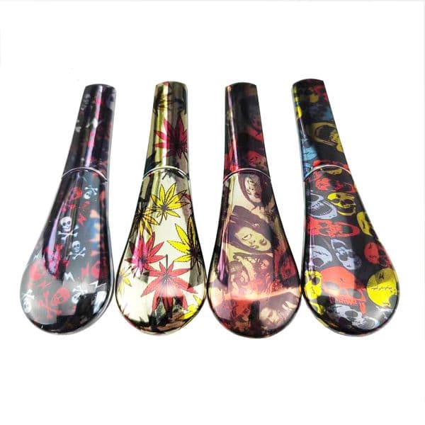 Smoking pipes New Zinc Alloy Spoon Pipe Gift Box with Multi color Detachable Magnet Metal Pipe Smoking Set