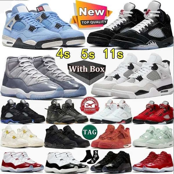 With Box basketball shoes 4s 5s 11s Designer Shoes Undefeated x Deep Green Steel AwakeNY x Arctic Pink Rare Black Cat Metallic Grape Thunder man shoes sneakers
