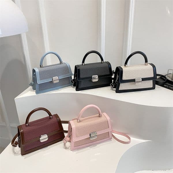 Luxury Brand Designer Bag Style Fashion Color-Block Handbag For Women 2025 Spring New Single Shoulder Bag High-End Crossbody Small Square Bag