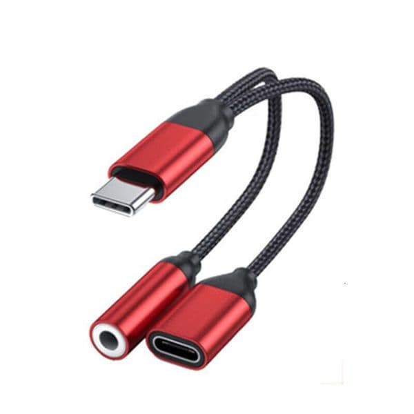 Type C to 3.5mm Audio Cable 2-in-1 Headphone for Huawei Music Listening Charger Adapter