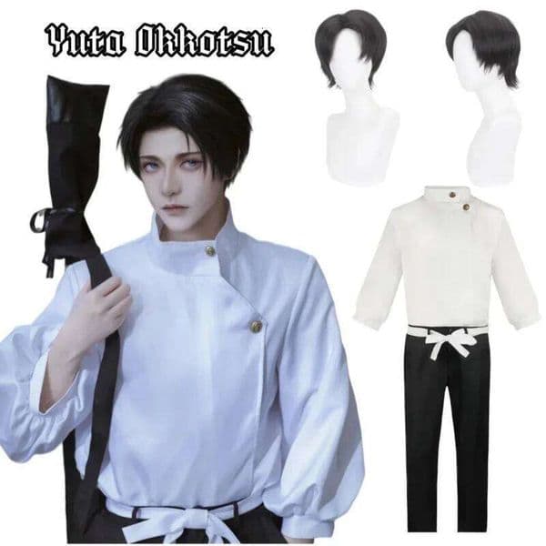 New 2025 Yuta Okkotsu Yuuta Cosplay Jujutsu Kaisen Anime Uniform Wig Suit Halloween Costume Adult Men Costumes Cl