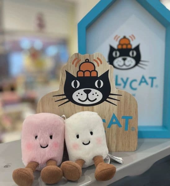Dolls Cat Pair Of Bag Charm Plush Amuseables Pink And White Marshmallows Soft Toy Marshmallow pendant Doll Gifts777L260420