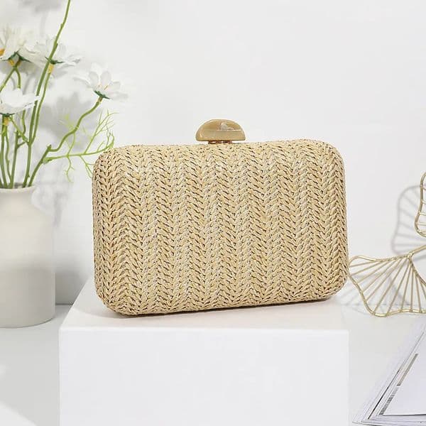 Weave Straw Evening Clutch Bags for Women Summer Party Fashion Shoulder Bags Purse Hadbags Wedding Bridal Clutches Sac 250812