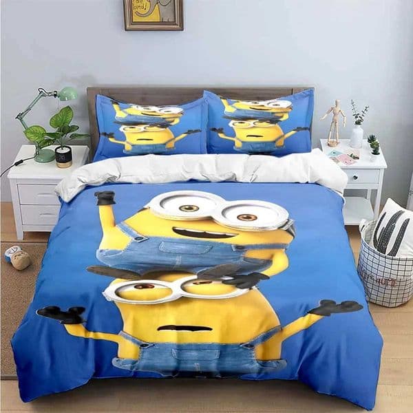 Hot Anime Banana Print Bedding Sets Bed Supplies Set Comforter Set for Teen Girls Cartoon Twin Single Kid M-Minions Luxury Gift W250815